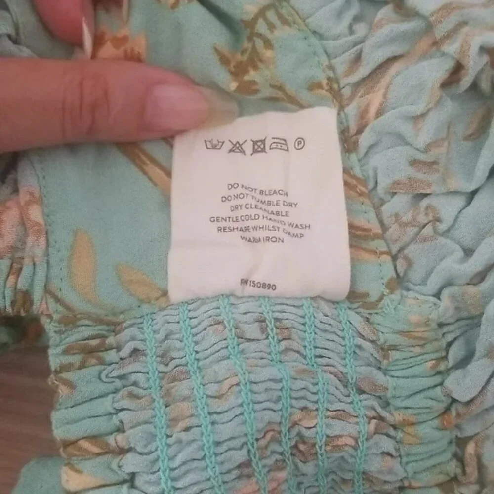 Spell High Low Skirt in Aqua and Beige - Picture 15 of 16